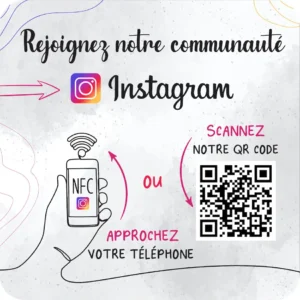 Plaque NFC Instagram - Handwriting Lines